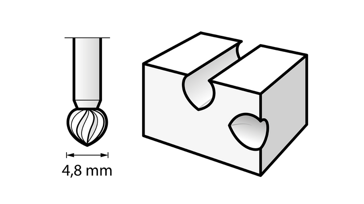 New Genuine Dremel 26150192JA High Speed Cutter 4,8 mm (192) Carving / Engraving