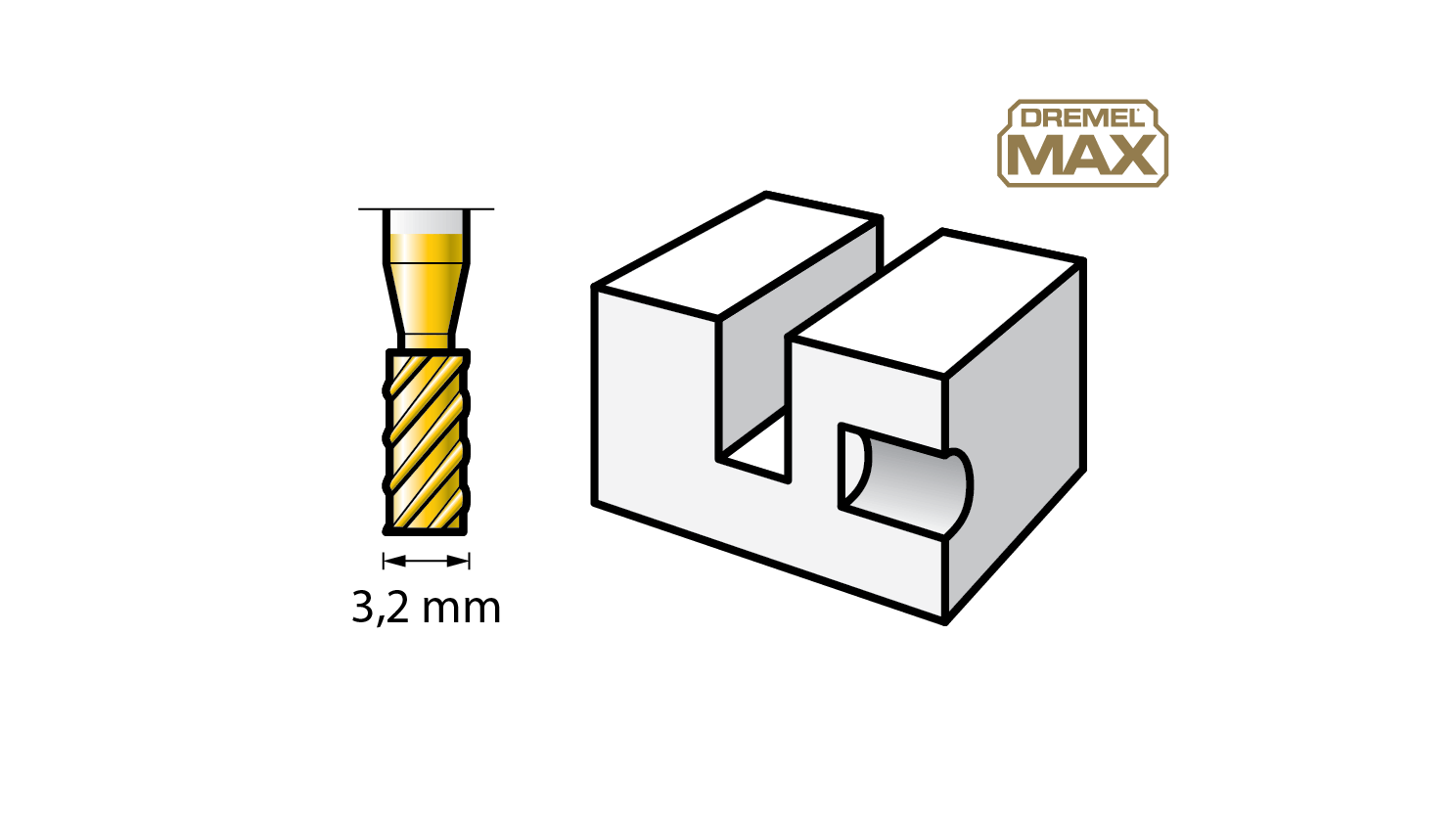 New Genuine Dremel 26150194DM Engraving Bit ® MAX (194DM) Carving / Engraving