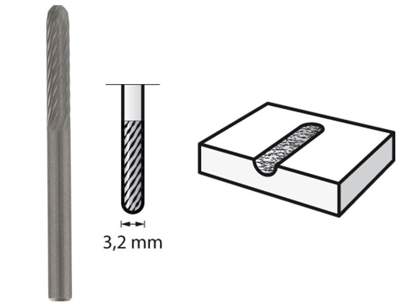 New Genuine Dremel 2615990332 Tungsten Carbide Cutter pointed tip 3,2 mm (9903)