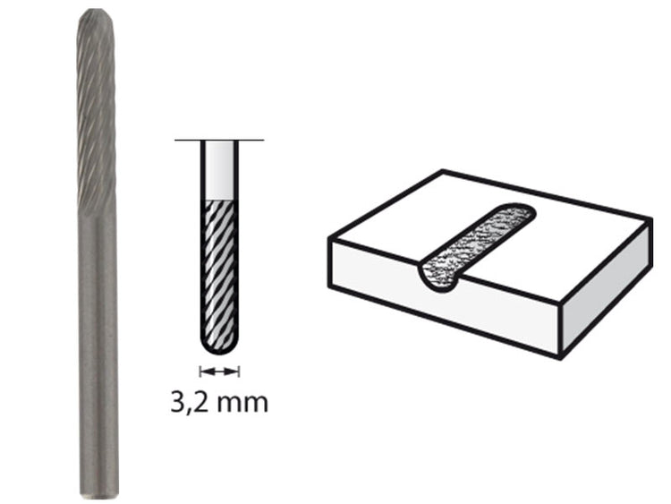 New Genuine Dremel 2615990332 Tungsten Carbide Cutter pointed tip 3,2 mm (9903)