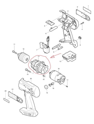 New Genuine Makita 125166- 6 Gear Assembly for BDF460