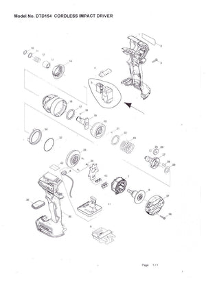 New Genuine Makita 143975-1 Switch for DTD154 DTD155