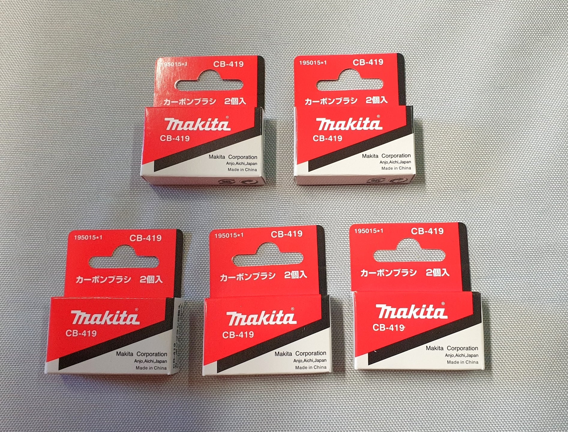 New Genuine Makita 195015-1 5 pairs Carbon Brushes CB-419 HR2440 HR2450 HR2450T