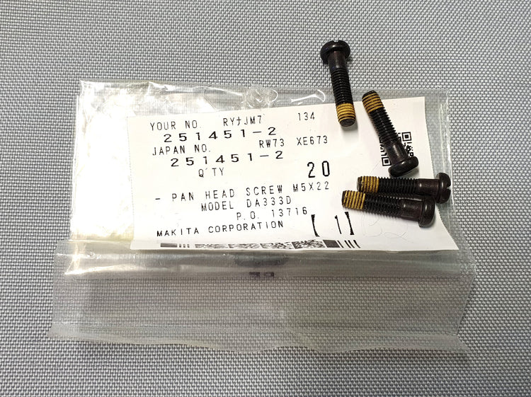 New Genuine Makita 251451-2 4pcs Left Hand Locking Screw M5x22