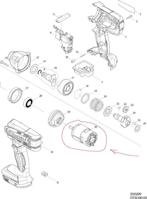 New Genuine Makita 629199-8 DC Motor for TW190D