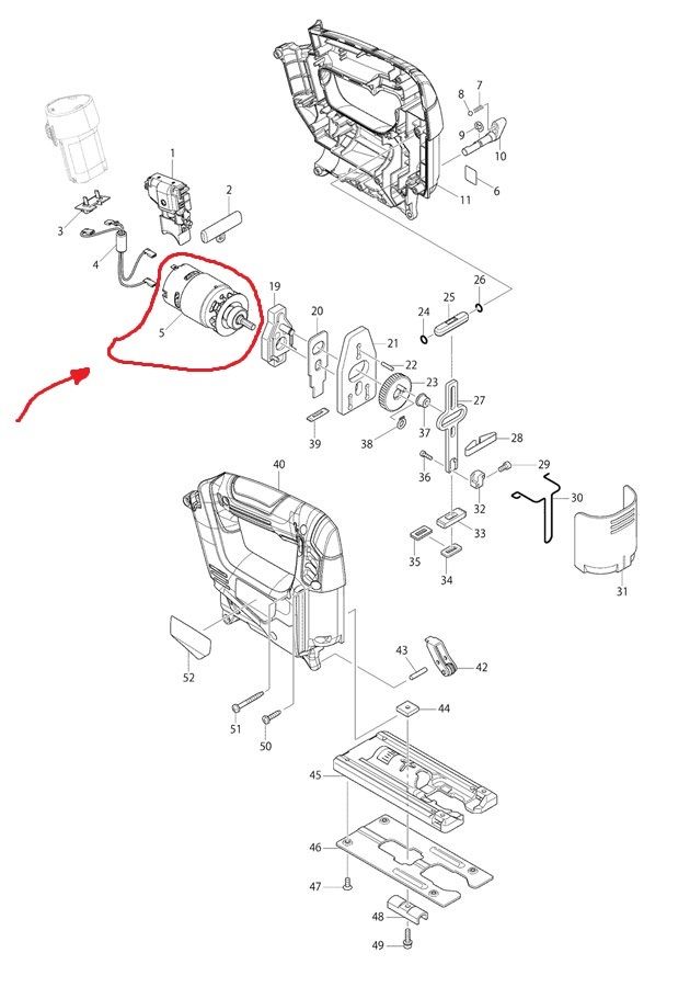 New Genuine Makita 629926-3 Motor 10,8V for JV100D