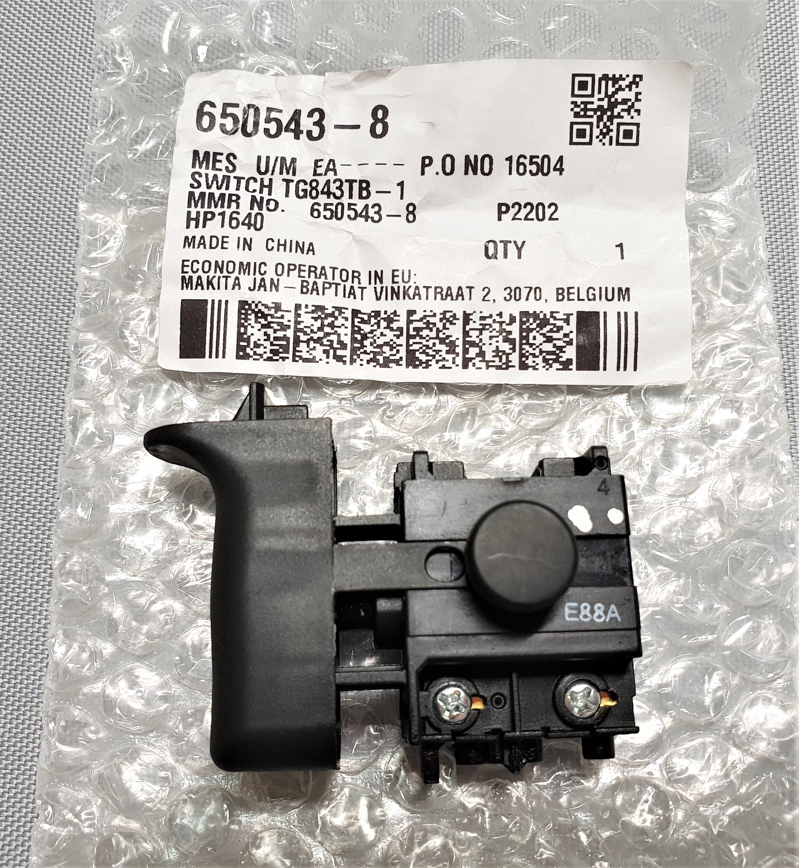 New Genuine Makita 650543-8 Switch TG843TB-1 JR3050T HP1620 HP1621