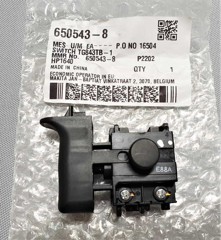 New Genuine Makita 650543-8 Switch TG843TB-1 JR3050T HP1620 HP1621