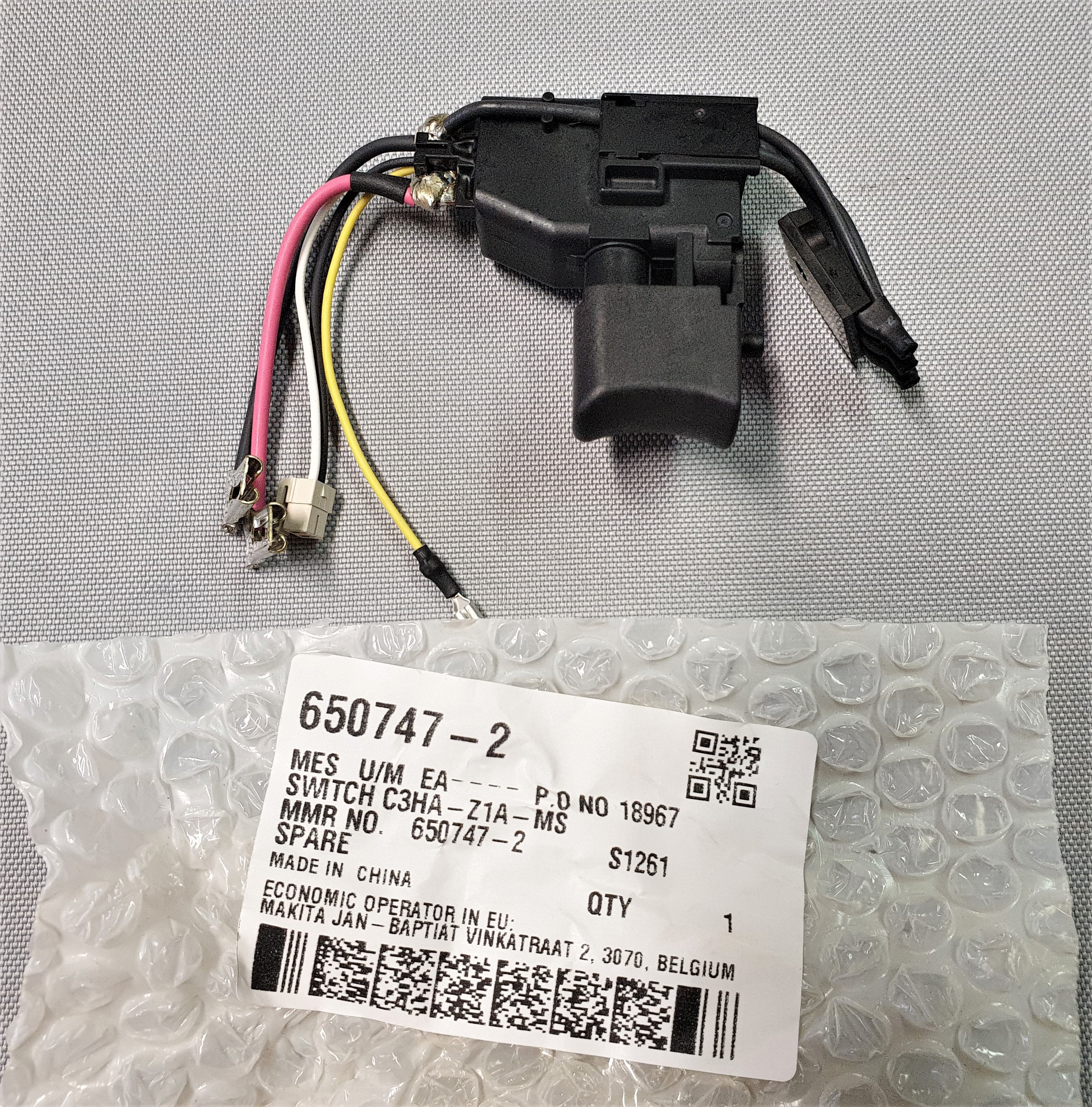 New Genuine Makita 650747-2 Switch for BDF456D BHP456 DHP456 DDF456