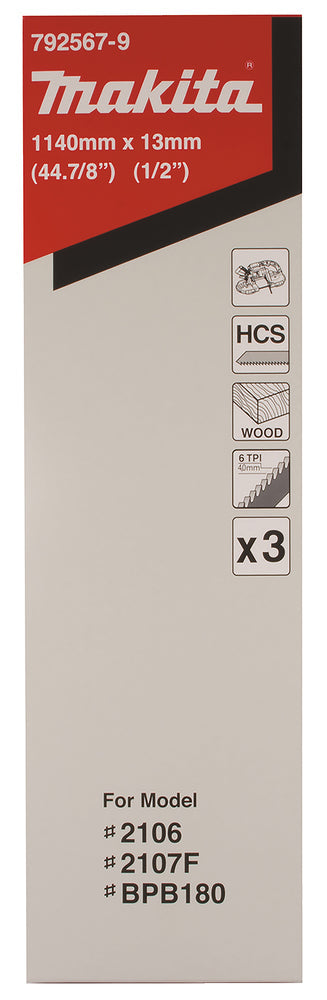 New Genuine Makita 792567-9 Band Saw Blade 6 (C.S.) F/Wood 3pcs for 2106