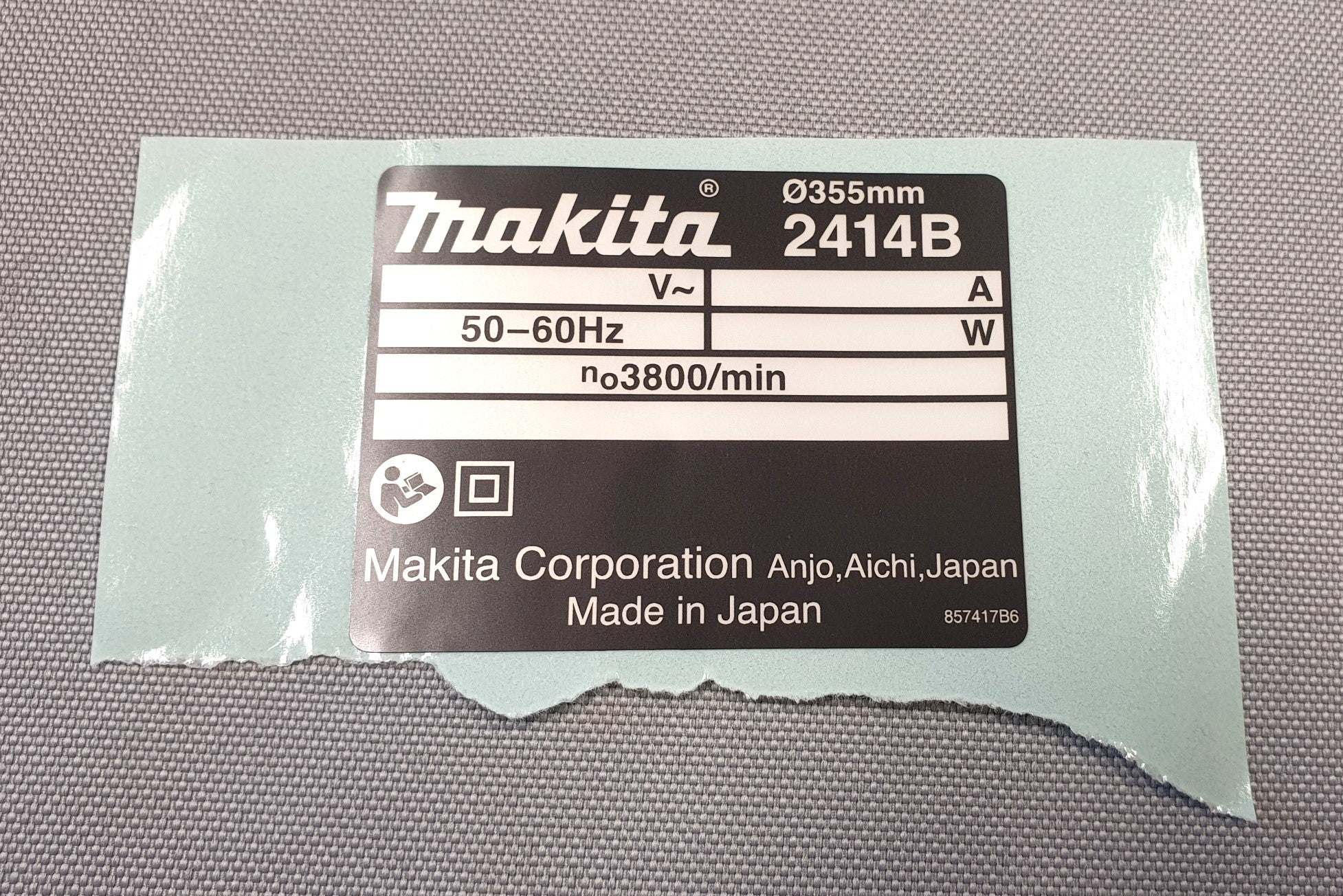 New Genuine Makita 857417-6 Name Plate 2414B
