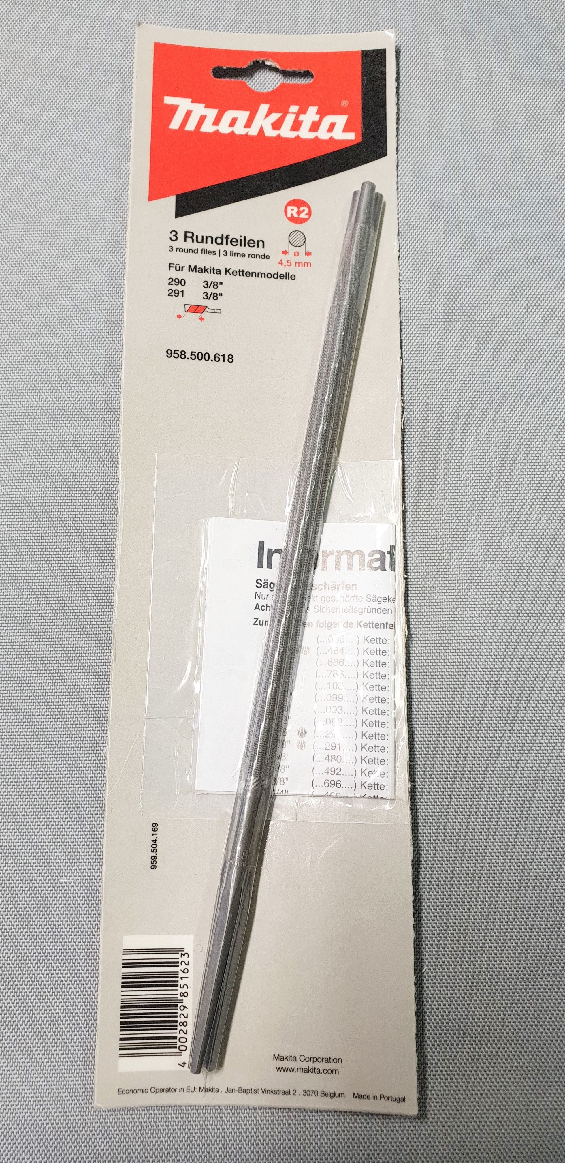 New Genuine Makita 958500618 Round Files 4,5mm 3pcs for Chains