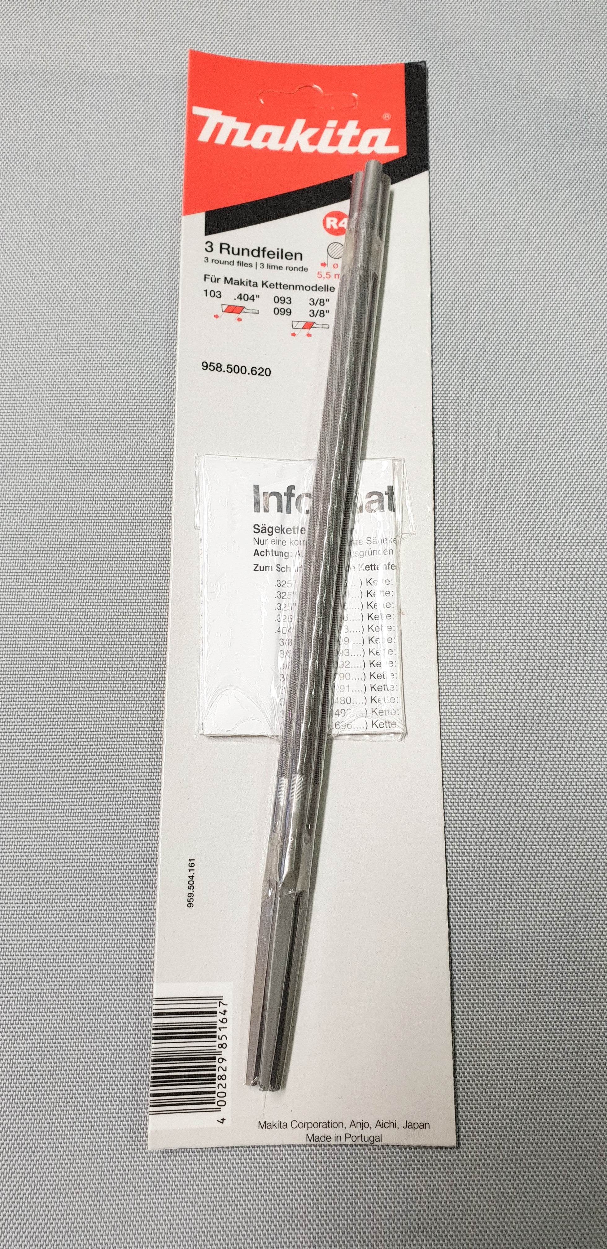 New Genuine Makita 958500620 Round Files 5.5mm 3pcs for Chains