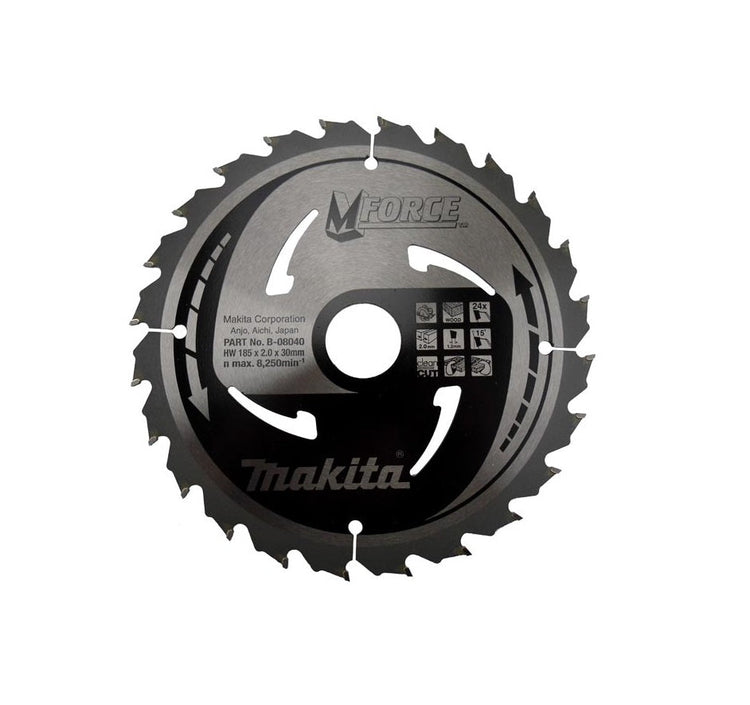 New Genuine Makita B-08040 T.C.T Saw Blade 185x30/20/16x2,0mm 24T 15°