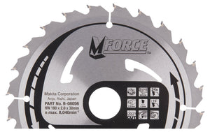 New Genuine Makita B-08056 Circular Saw Blade HM Mforce 190mm x 30mm x 2mm 24T