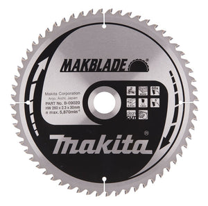 New Genuine Makita B-09020 Circular Saw Blade MakBlade 260mm x 30mm x 2.3mm 60T