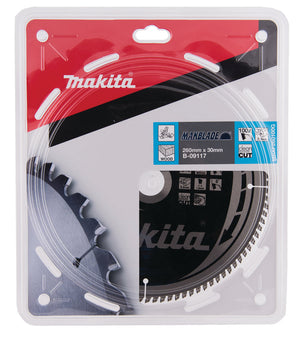 New Genuine Makita B-09117 Circular Saw Blade HM 260mm x 30mm x 2.3mm 5° T100