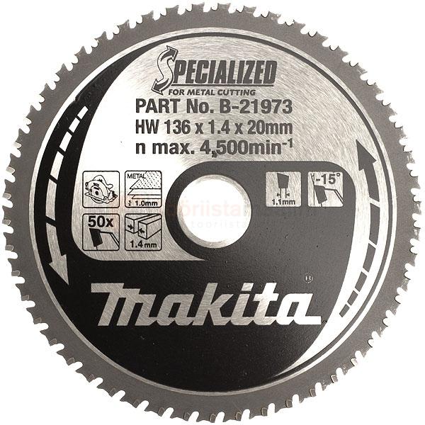 New Genuine Makita B-21973 Circular Saw Blade 136mm x 20mm x 1.4 Z-50