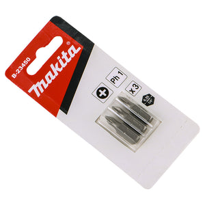 New Genuine Makita B-23450 Screw Bit PH1X25mm 3PCS