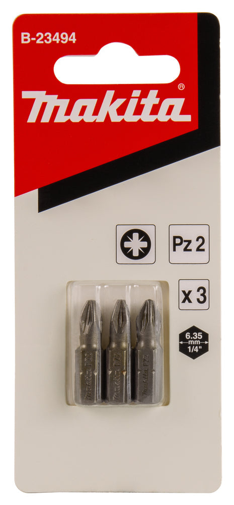 New Genuine Makita B-23494 Screw Bit PZ2X25MM 3PCS