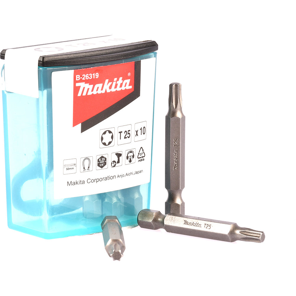 New Genuine Makita B-26319 Screw Bit Flip Top Case T25x50MM 10PCS