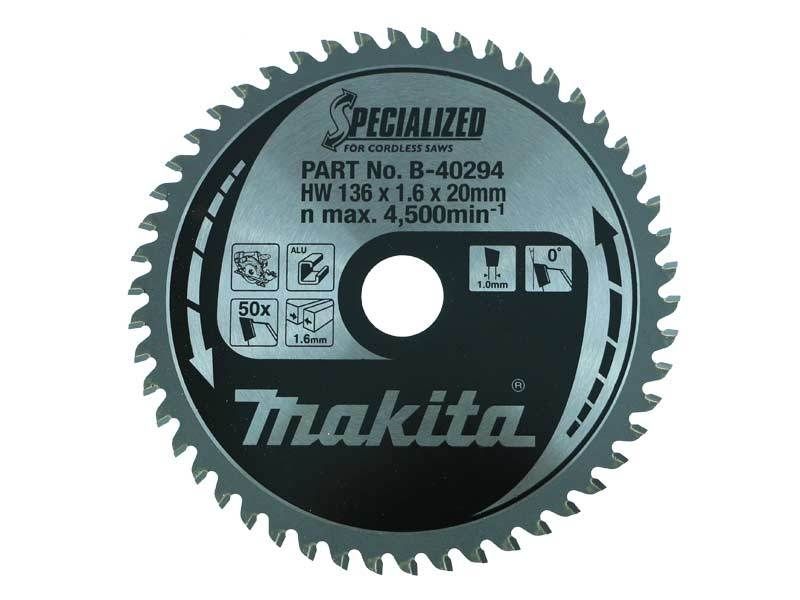 New Genuine Makita B-40294 Circular Cutting Saw Blade 136mm x 20mm x 1.6mm 50T