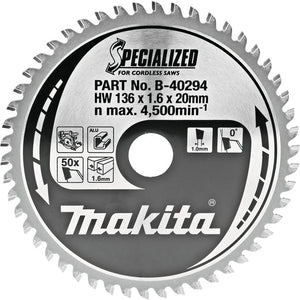 New Genuine Makita B-40294 Circular Cutting Saw Blade 136mm x 20mm x 1.6mm 50T