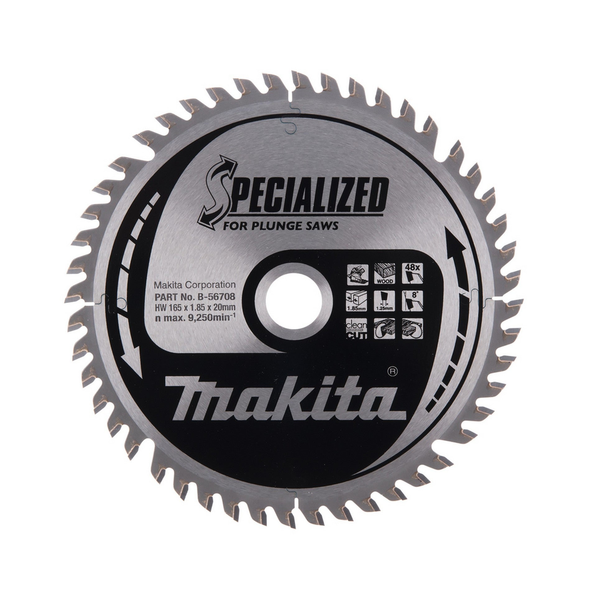 New Genuine Makita B-56708 Circular Saw Blade HM 165mm x 20mm x 1,85MM 48T