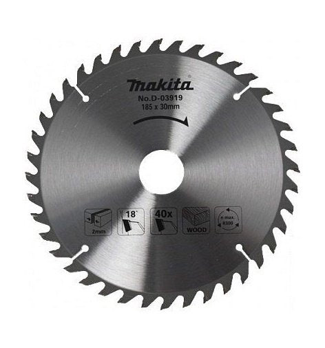 New Genuine Makita D-03919 T.C.T Saw Blade 185x30/20/16x2,0mm 40T 18° 5704R