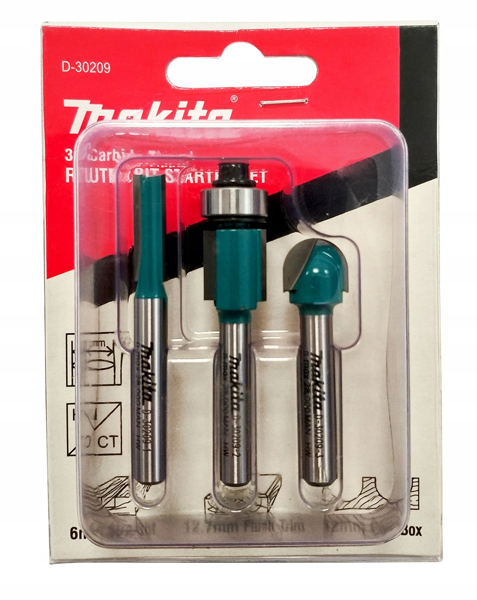 New Genuine Makita D-30209 Router Bit Set 3pcs, 6mm