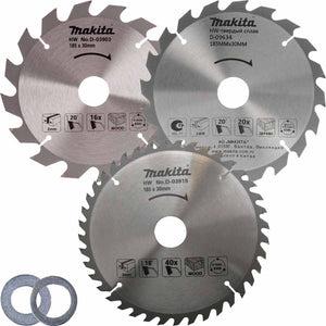 New Genuine Makita D-44769 Circular Saw Bladeset 185x30mm (16T+20T+40T) 3PCS