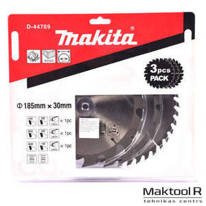 New Genuine Makita D-44769 Circular Saw Bladeset 185x30mm (16T+20T+40T) 3PCS