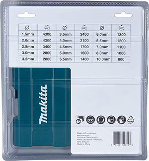 New Genuine Makita D-67527 Metal Drill Bit HSS-TIN Set of 19PCS (1,5 - 10 mm)