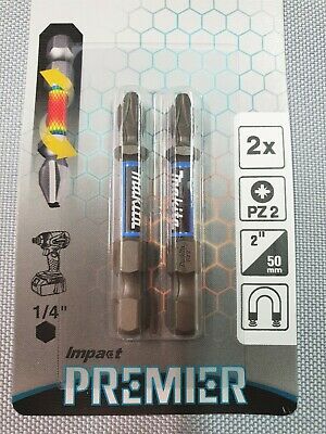 New Genuine Makita E-03305 Impact Premier Screw Bit PZ2, 50mm
