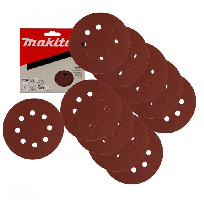 New Genuine Makita P-43555 K80 10pcs Abrasive Disc 125mm BO5021, BO5030, BO5031, BO5041, DBO180