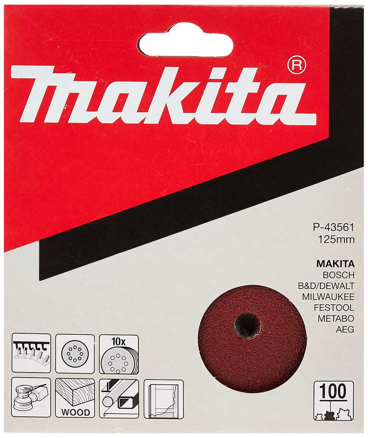New Genuine Makita P-43561 K100 10pcs Abrasive Disc 125mm BO5021, BO5030, BO5031
