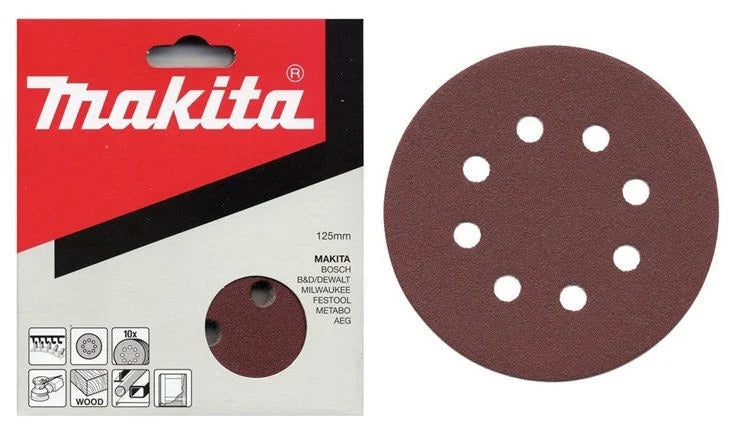 New Genuine Makita P-43577 K120 10pcs Abrasive Disc 125mm BO5021, BO5030, BO5031