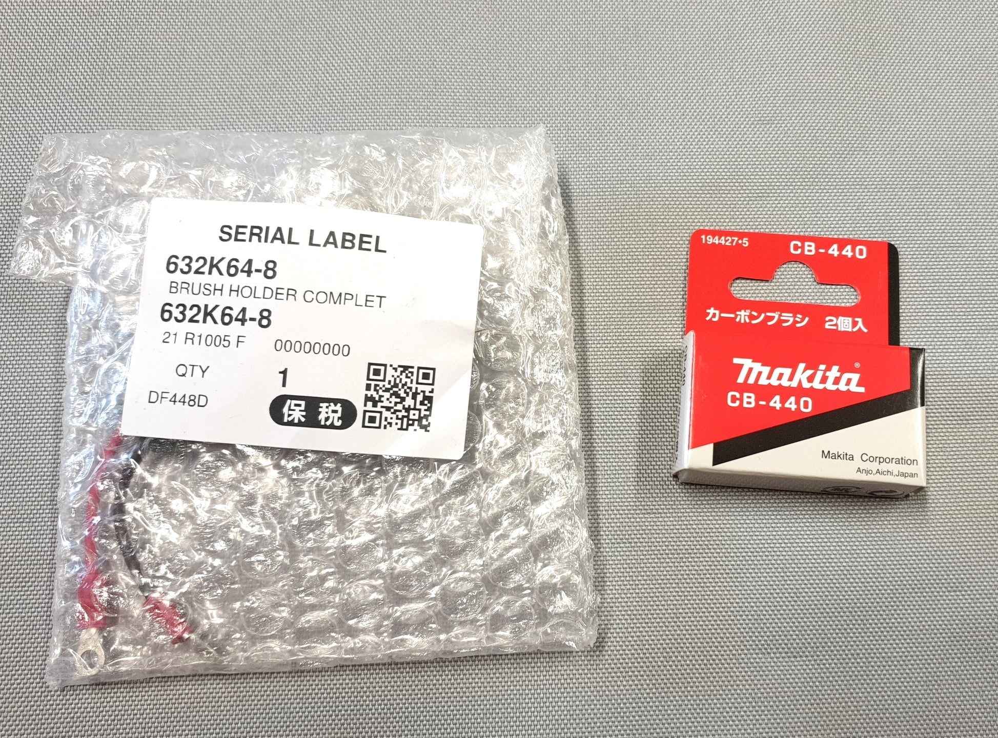 New Makita Set of 632K64-8 Brush Holder + 194427-5 Brushes CB-440 for BDF458