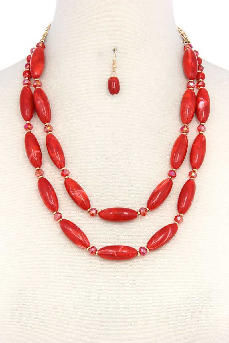 Oval Bead Layered Necklace