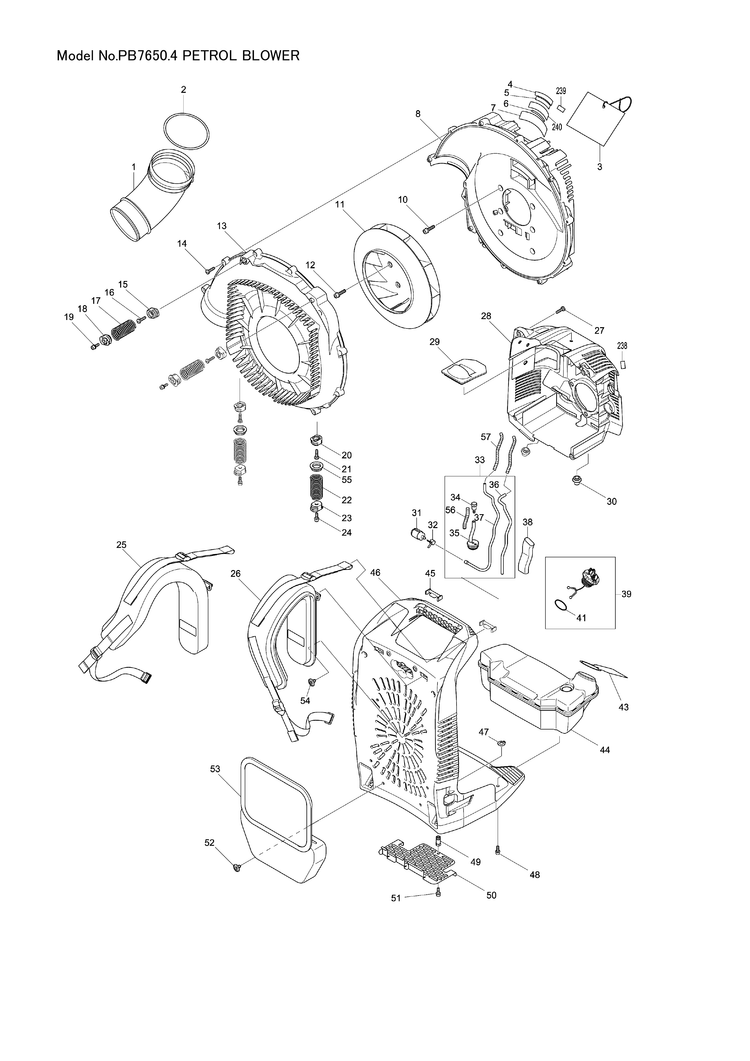 Makita PB-7650.4 — сборочный чертёж, лист 1, деталь 140H45-5 поз. 039-1