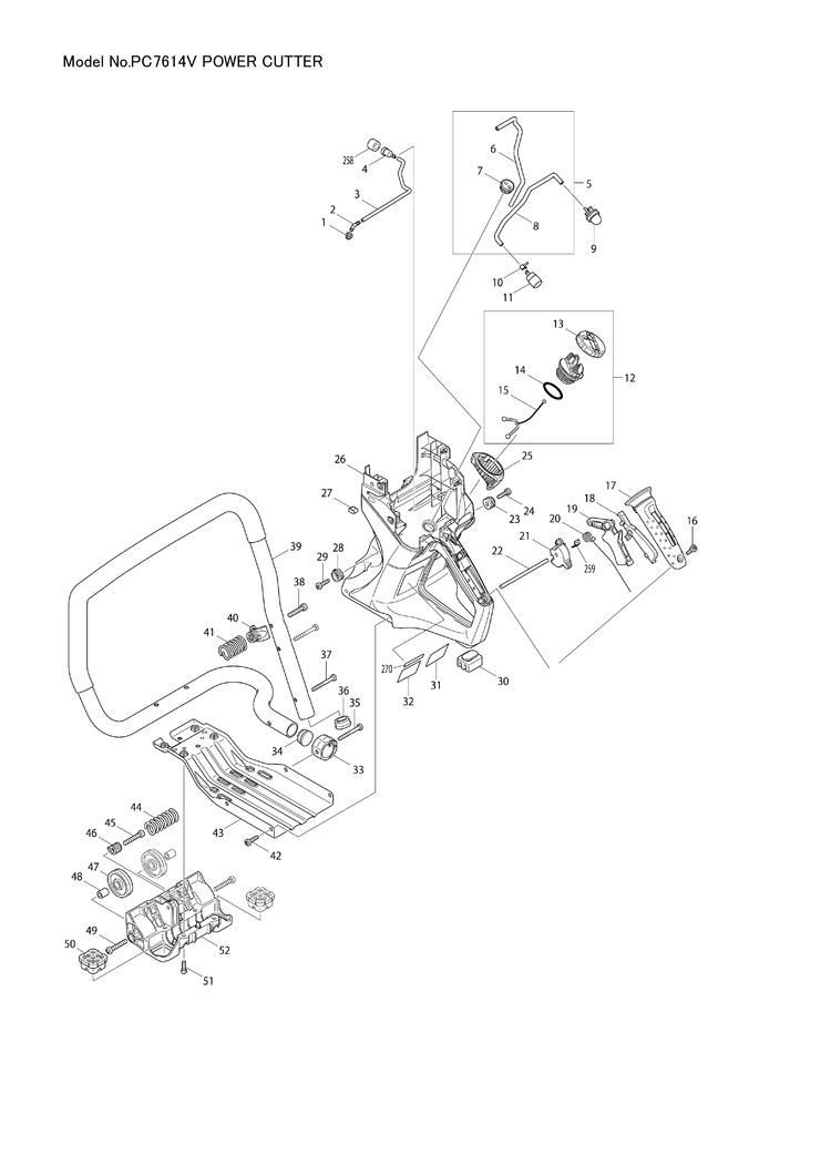 Makita PC7614V — сборочный чертёж, лист 1, деталь 141040-0 поз. 056
