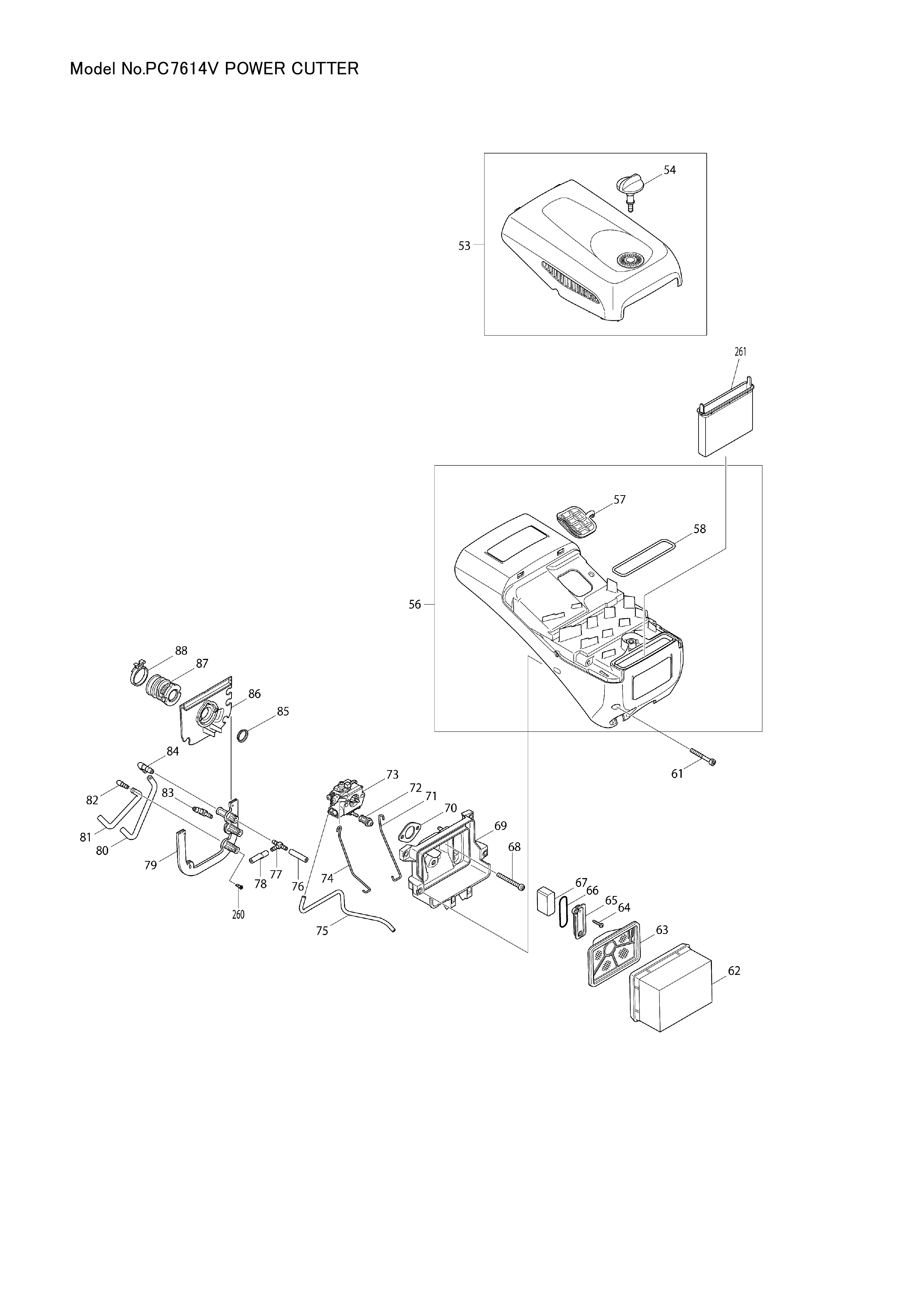 Makita PC7614V — сборочный чертёж, лист 2, деталь 141040-0 поз. 056