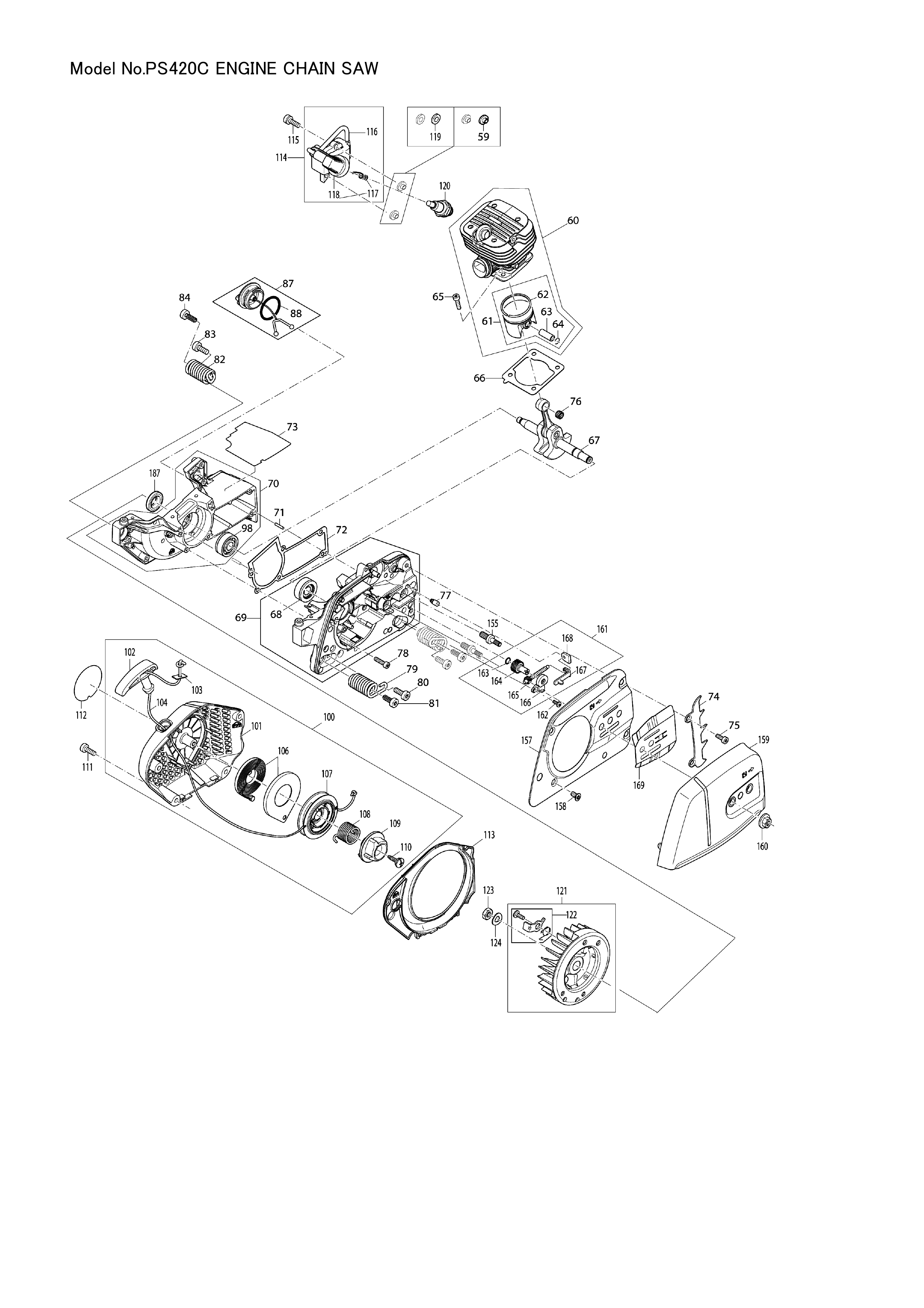 Makita PS-420C — сборочный чертёж, лист 2, деталь 140H65-9 поз. 067-1
