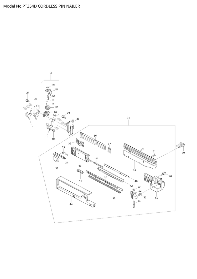 Makita PT354D — сборочный чертёж, лист 2, деталь 629268-5 поз. 059