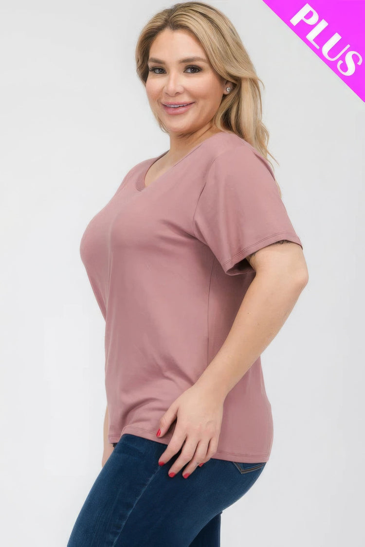 Plus Size Basic Short Sleeve T-shirt