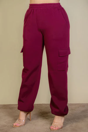 Plus Size Side Pocket Drawstring Waist Sweatpants