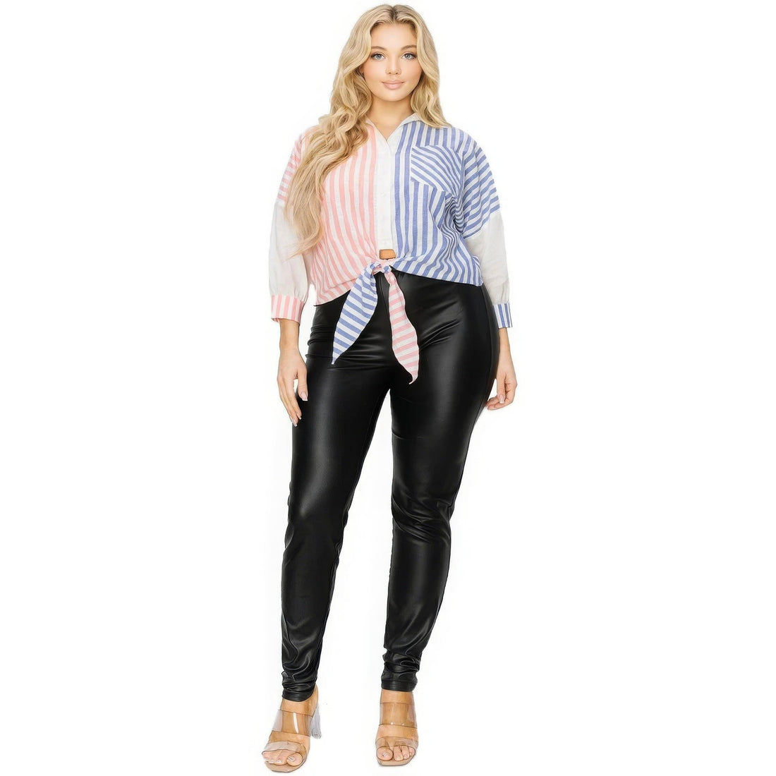 Plus gold & floral pattern print belted romer