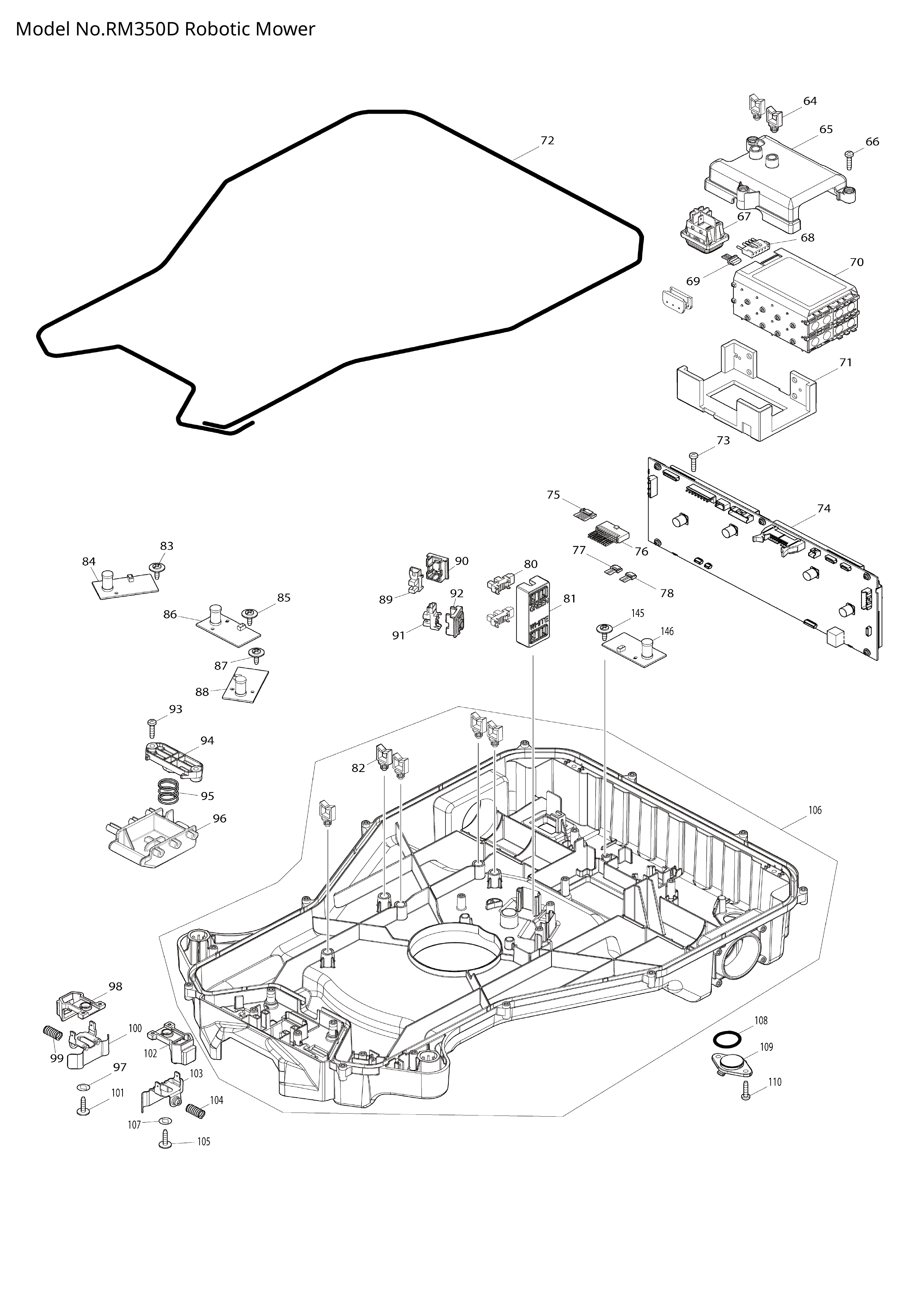 Makita RM350D — сборочный чертёж, лист 3, деталь 413S44-9 поз. 040