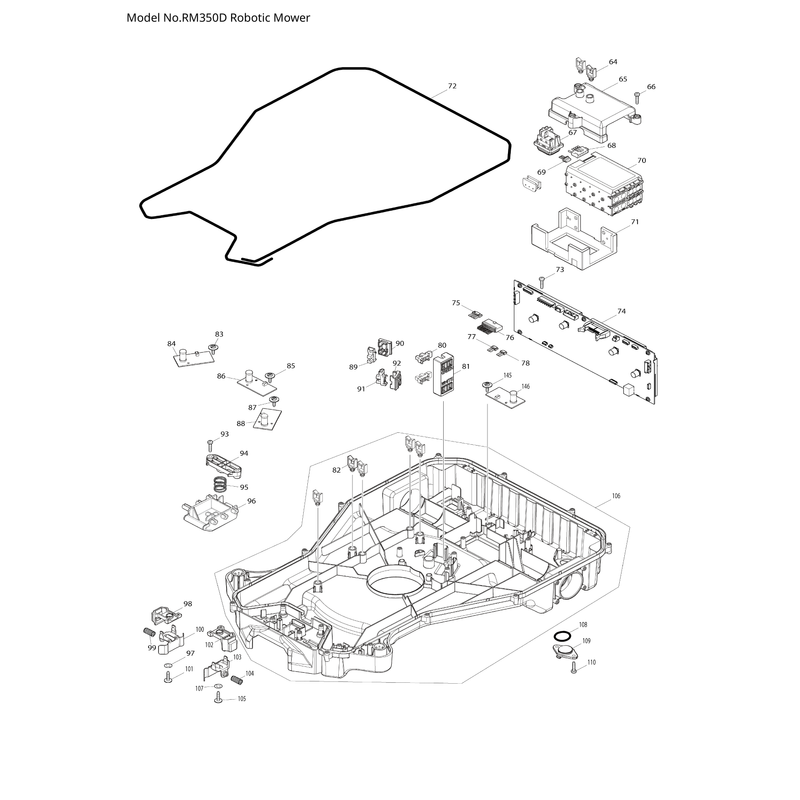 Makita RM350D — сборочный чертёж, лист 3, деталь 638A47-6 поз. 075