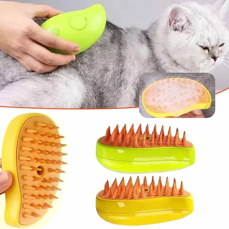 3 po en 1 pinceau de brosse de chat Brosse de vapeur à vapeur à chiens vapeur brosse électrique Spray électrique Brosse de cheveux de chat massage de peigne de toilette peigne